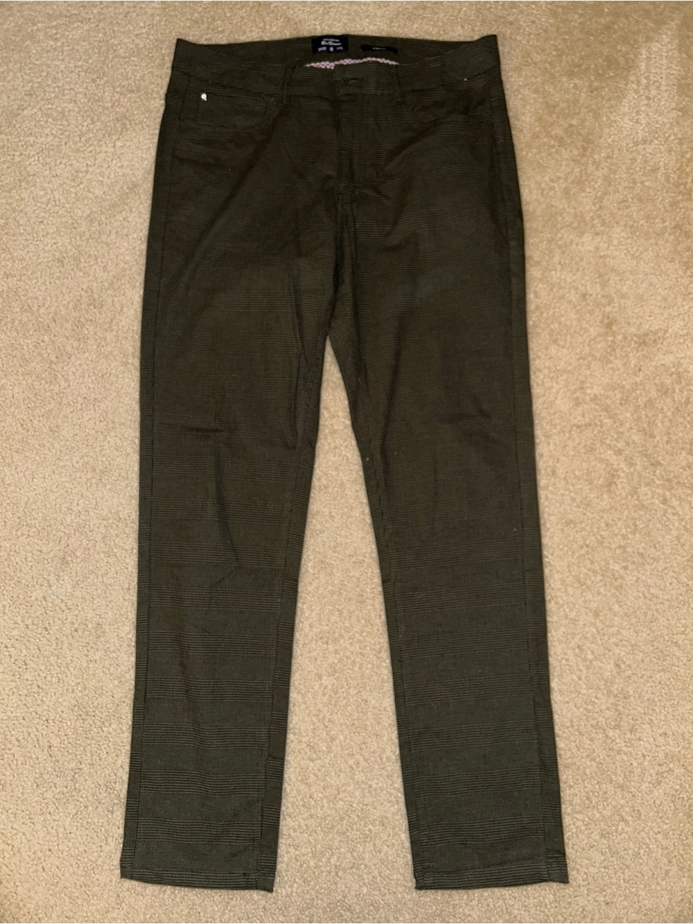 Ben Sherman Olive Green Slim Dress Pants